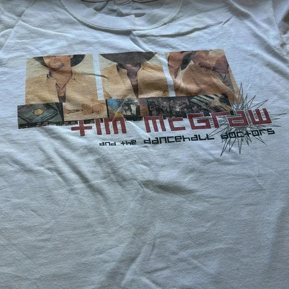 2003 TIM MCGRAW & The Dance Hall Doctors one band show VINTAGE white S/S t/shirt - Picture 1 of 5